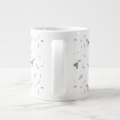 Cute Green Dinosaur Pattern Grote Koffiekop (Achterkant)