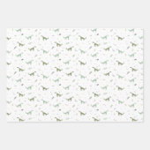 Cute Green Dinosaur Pattern Inpakpapier Vel (Voorkant 2)
