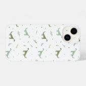 Cute Green Dinosaur Pattern iPhone Hoesje (Achterkant horizontaal)