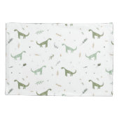Cute Green Dinosaur Pattern Kussensloop (Achterkant)