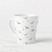 Cute Green Dinosaur Pattern Latte Mok (Linkerhoek)