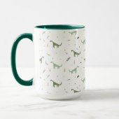 Cute Green Dinosaur Pattern Mok (Links)