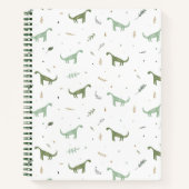 Cute Green Dinosaur Pattern Notitieboek (Voorkant)