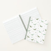 Cute Green Dinosaur Pattern Notitieboek (Binnen)