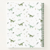 Cute Green Dinosaur Pattern Notitieboek (Achterkant)