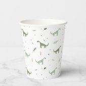 Cute Green Dinosaur Pattern Papieren Bekers (Achterkant)