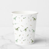 Cute Green Dinosaur Pattern Papieren Bekers (Rechts)