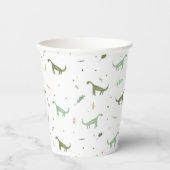 Cute Green Dinosaur Pattern Papieren Bekers (Voorkant)