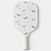 Cute Green Dinosaur Pattern Pickleball Paddle (Voorkant)