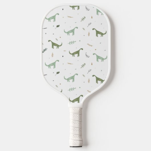 Cute Green Dinosaur Pattern Pickleball Paddle (Voorkant)