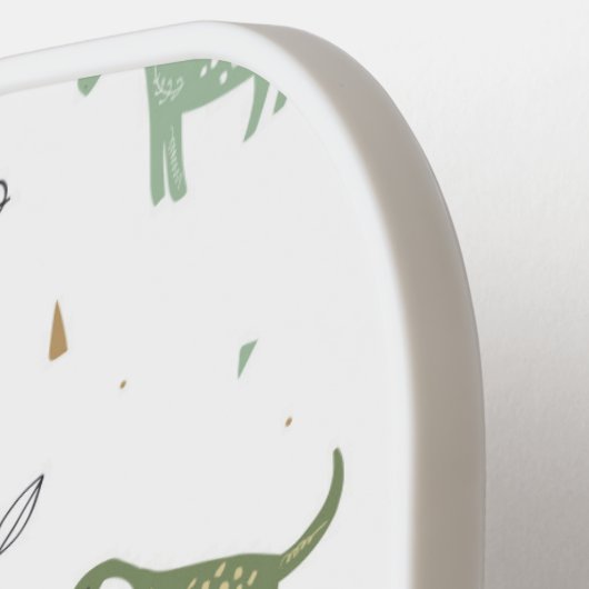 Cute Green Dinosaur Pattern Pickleball Paddle (Links Detail)