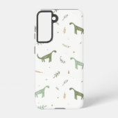 Cute Green Dinosaur Pattern Samsung Galaxy Hoesje (Achterkant)