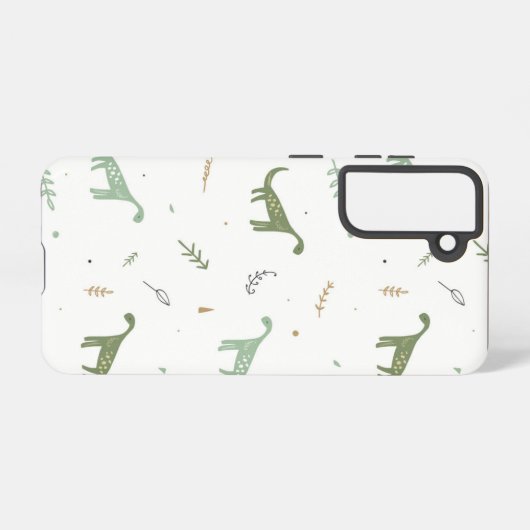 Cute Green Dinosaur Pattern Samsung Galaxy Hoesje (Achterkant horizontaal)