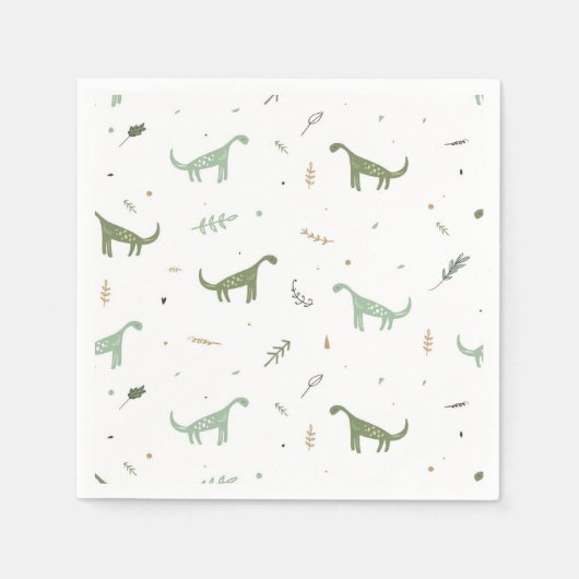 Cute Green Dinosaur Pattern Servet (Voorkant)
