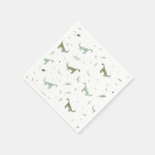 Cute Green Dinosaur Pattern Servet (Hoek)
