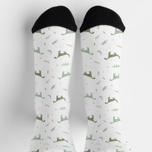 Cute Green Dinosaur Pattern Sokken (Top)