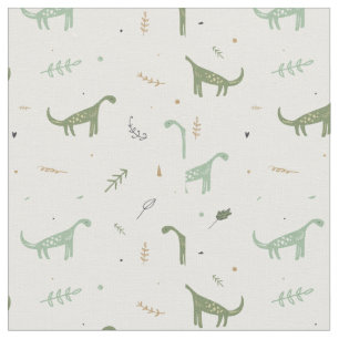 Cute Green Dinosaur Pattern Stof