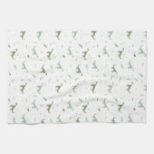 Cute Green Dinosaur Pattern Theedoek (Horizontaal)