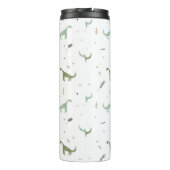 Cute Green Dinosaur Pattern Thermosbeker (Achterkant)