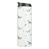 Cute Green Dinosaur Pattern Thermosbeker (Geroteerd rechts)