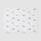 Cute Green Dinosaur Pattern Tissuepapier (Voorkant)