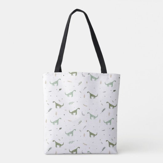 Cute Green Dinosaur Pattern Tote Bag (Achterkant)