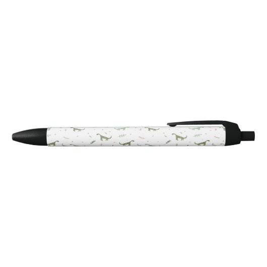 Cute Green Dinosaur Pattern Zwarte Inkt Pen (Bovenkant)