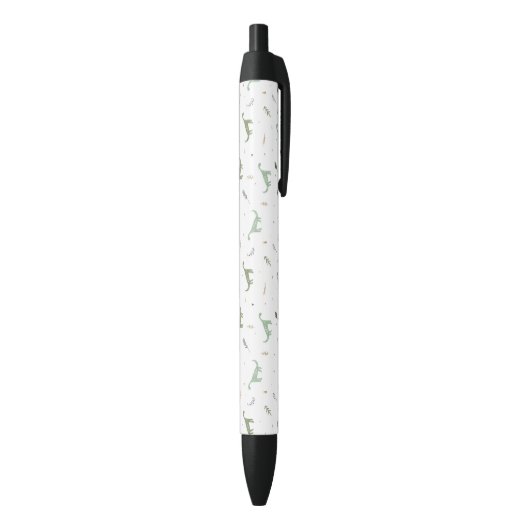 Cute Green Dinosaur Pattern Zwarte Inkt Pen (Achterkant (Verticaal))