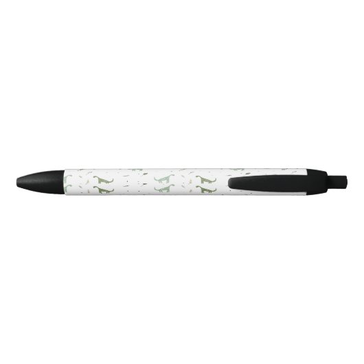 Cute Green Dinosaur Pattern Zwarte Inkt Pen (Achterkant)