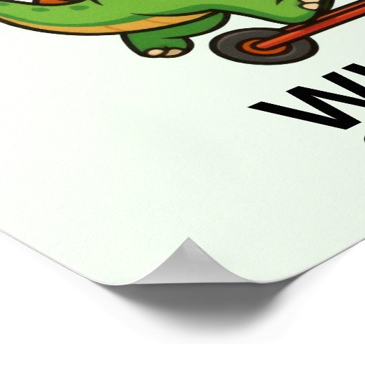 Cute Green Dinosaur Poster (Hoek)