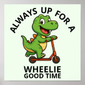 Cute Green Dinosaur Poster (Voorkant)