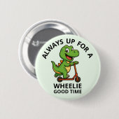 Cute Green Dinosaur Ronde Button 5,7 Cm (Voorkant /achterkant)
