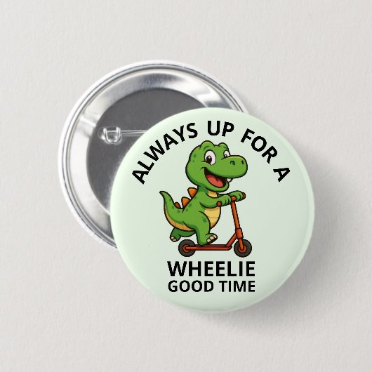 Cute Green Dinosaur Ronde Button 5,7 Cm (Voorkant /achterkant)