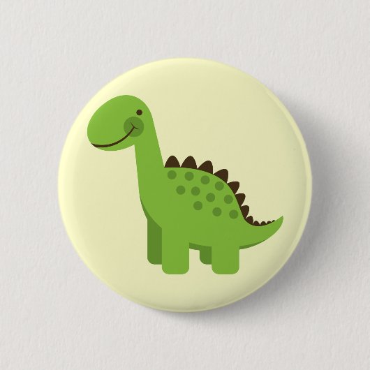 Cute Green Dinosaur Ronde Button 5,7 Cm (Voorkant)