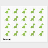 Cute green dinosaur ronde sticker (Vel)
