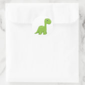 Cute green dinosaur ronde sticker (Tas)
