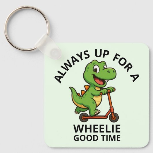 Cute Green Dinosaur Sleutelhanger (Voorkant)