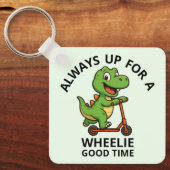 Cute Green Dinosaur Sleutelhanger (Voorkant)