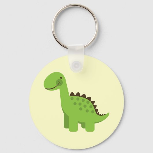 Cute Green Dinosaur Sleutelhanger (Voorkant)