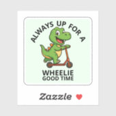 Cute Green Dinosaur Sticker (Vel)