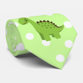 Cute Green Dinosaur Stropdas (Opgerold)