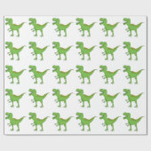 Cute Green Dinosaur-T-Rex Cadeaupapier (Vlak)