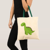 Cute Green Dinosaur Tote Bag (Voorkant (product))
