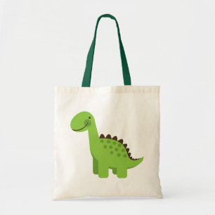 Cute Green Dinosaur Tote Bag