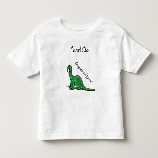 Cute Green Dinosaur Tshirt (Voorkant)