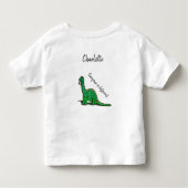 Cute Green Dinosaur Tshirt (Achterkant)
