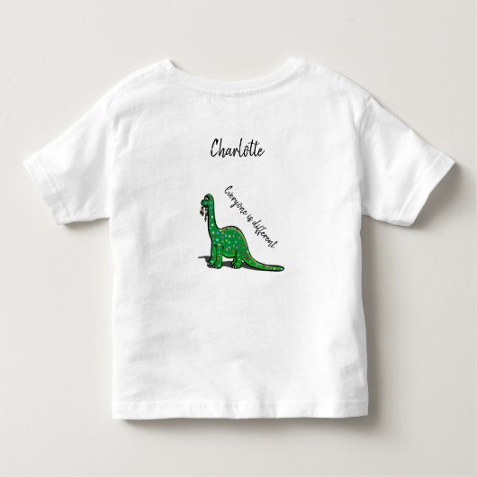 Cute Green Dinosaur Tshirt (Achterkant)