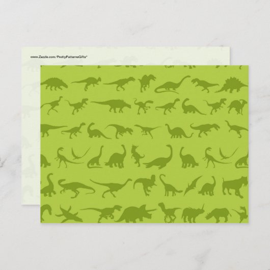 Cute Green Dinosaurs Pattern for Boys Briefkaart (Voorkant / Achterkant)