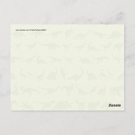 Cute Green Dinosaurs Pattern for Boys Briefkaart (Achterkant)