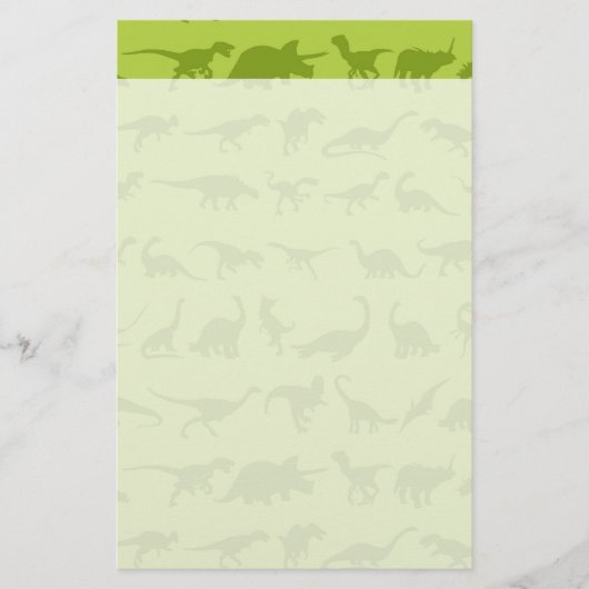 Cute Green Dinosaurs Pattern for Boys Briefpapier (Voorkant)